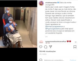 Ex BBB Ariadna Arantes compartilha cliques após cirurgias plásticas Diário da minha cirurgia