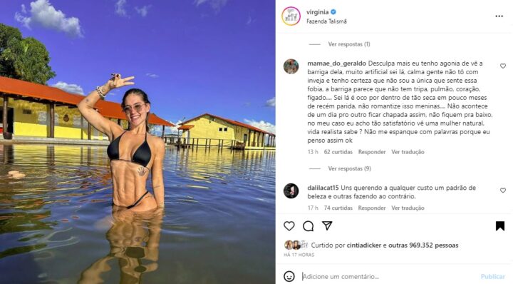 Barriga de Virginia Fonseca é criticada após nova foto dá medo