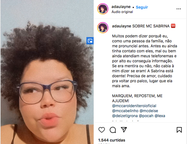 Prima De Mc Sabrina Afirma Que Fam Lia Est Mentindo Sobre Motivo Do