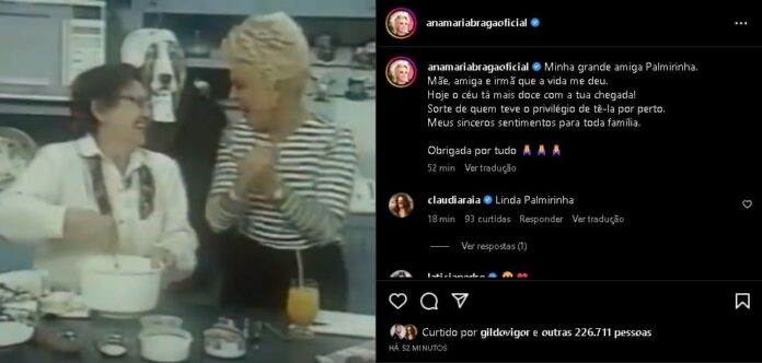 Ana Maria Braga Chora A Morte De Palmirinha M E Que A Vida Me Deu