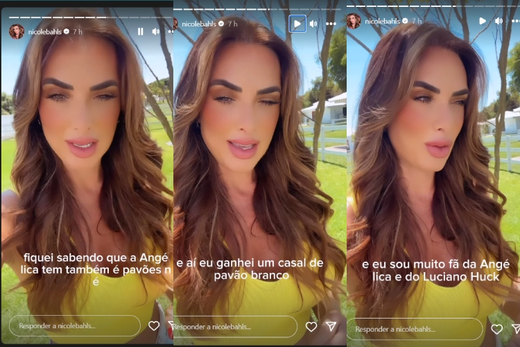 Nicole Bahls surpreende ao homenagear Luciano Huck e Angélica em seu