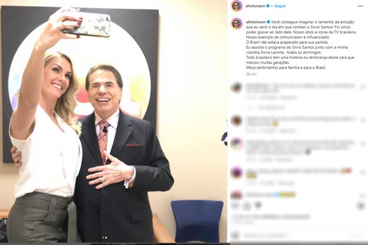 Ana Hickmann relembra emoção de conhecer Silvio Santos e lamenta morte