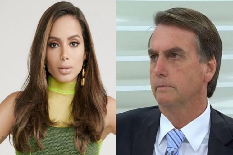Anitta e Jair Bolsonaro - Montagem/Área VIP