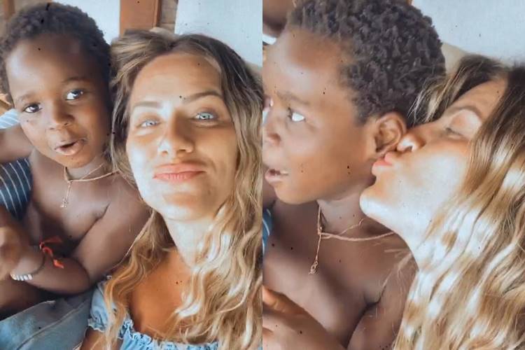 Giovanna Ewbank mostra momento fofo com o filho