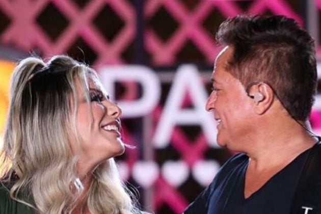 O cantor sertanejo Leonardo e sua esposa, a jornalista Poliana Rocha