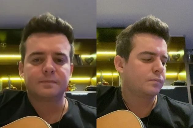 O cantor sertanejo Belutti, da dupla com o parceiro Marcos - Reprodução: Instagram (Montagem: Área VIP)