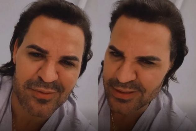 O cantor sertanejo Eduardo Costa, que não pode cortar o cabelo - Reprodução: Instagram (Montagem: Área VIP)