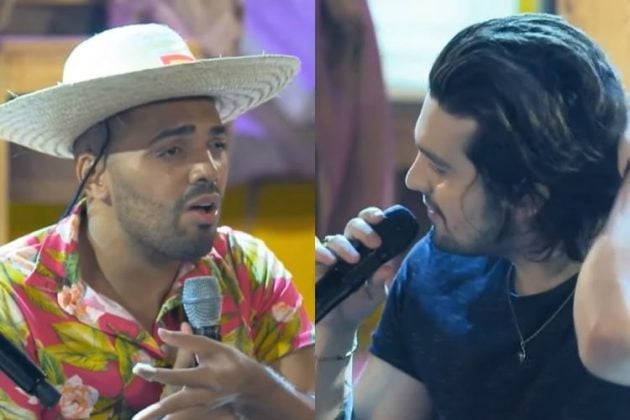 O cantor sertanejo Luan Santana e o humorista Tirulipa