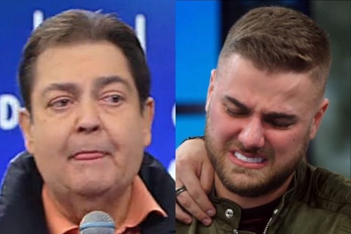 Faustão e o cantor sertanejo Zé Neto - Reprodução: TV Globo (Montagem e captura: Área VIP)