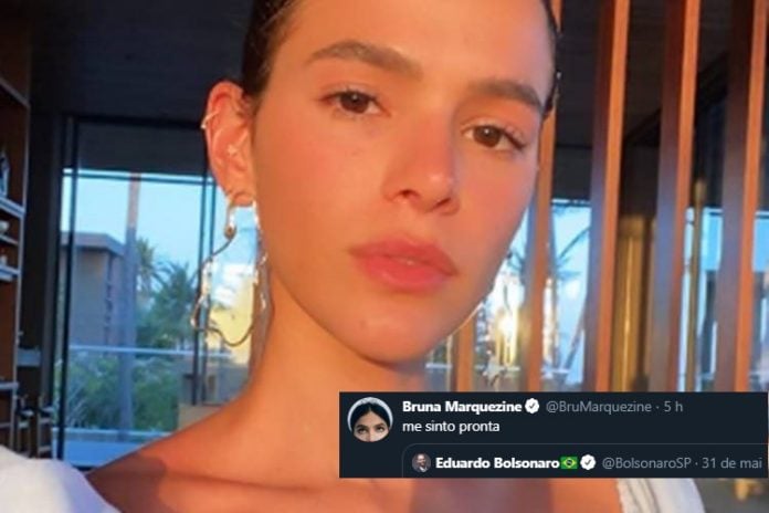 Após derrota de Trump, Bruna Marquezine provoca Eduardo Bolsonaro: ''Me sinto pronta'' - Foto: Reprodução/Instagram e Twitter/montagem Área VIP