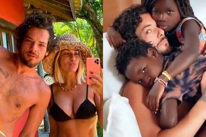 Giovanna Ewbank mostra irmão com os filhos Titi e Bless: ''Saudades do tio" - Foto: Reprodução/Instagram/montatem Área VIP