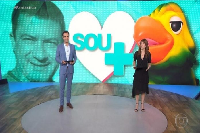 Tadeu Schmidt e Poliana Abrita programa Fantástico TV Globo