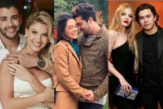 Gusttavo lima, Andressa Suita, Jade Magalhães e Luan Santana, Luisa Sonsa e Whindersson Nunes foto reprodução Instagram montagem Area Vip