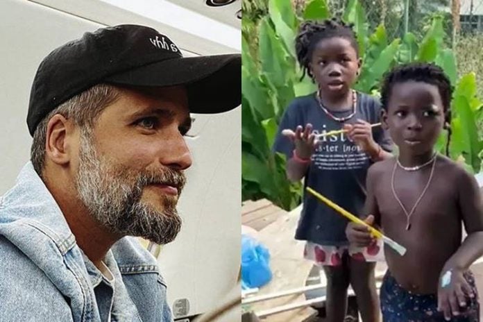 Em vídeo, Bruno Gagliasso encanta a web ao mostrar Titi e Bless pintando casa na árvore - Foto: Reprodução/Instagram/Montagem Área VIP