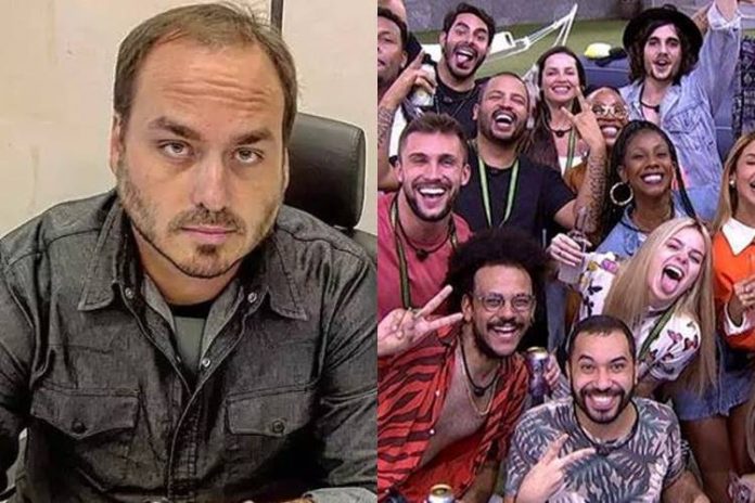 BBB 21: Carlos Bolsonaro dispara contra a Rede Globo e acusa brothers a furarem fila da vacina - Foto: Reprodução/Instagram e Globo/ Montagem Área VIP