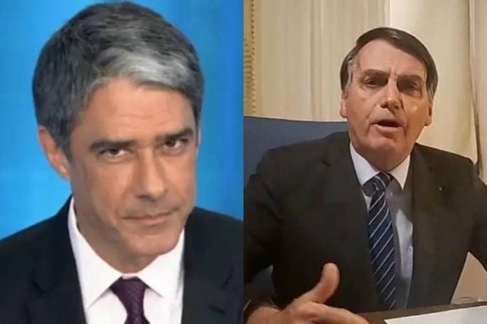 Durante live, presidente Jair Bolsonaro critica William Bonner: ''Cara de pastel'' - Foto: Reprodução/Rede Globo e Instagram