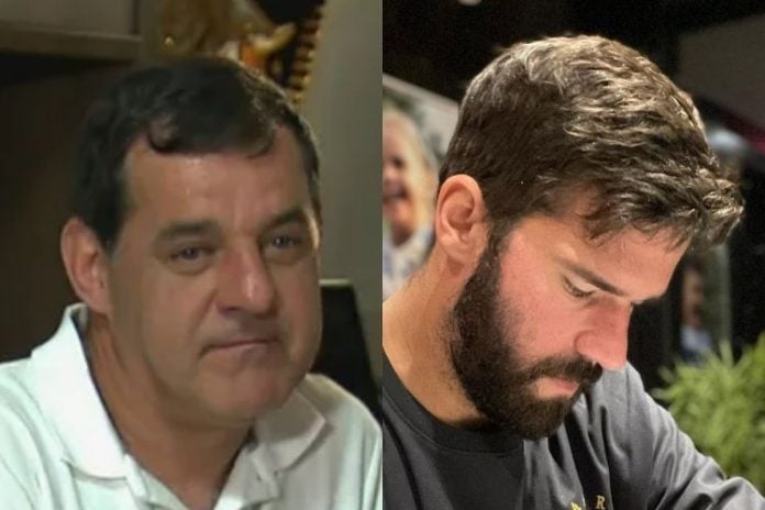 Alisson e seu pai - Reprodução: Instagram e TV Globo