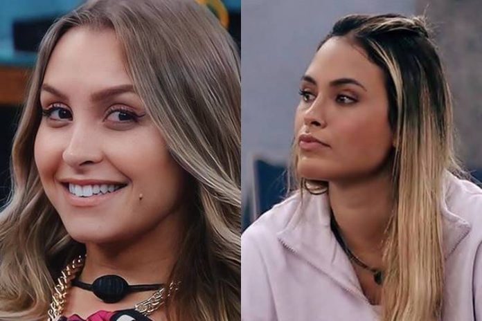 BBB21: Preocupada com o retorno de Carla Diaz ao jogo, Sarah comenta - ''Ela ouviu tudo, não olhou na minha cara'' - Foto: Reprodução/ Rede Globo/ Montagem Área VIP