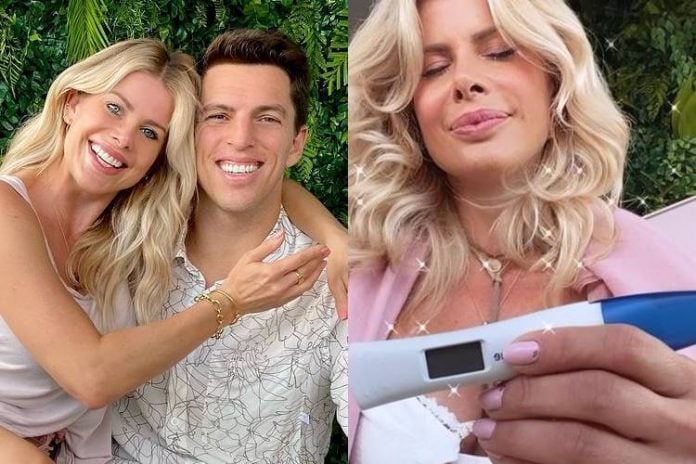 Karina Bacchi posa com teste de gravidez e surpreende marido - Foto: Reprodução/ Instagram/ Montagem Área VIP