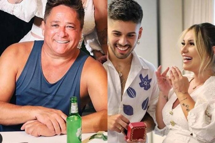 Cantor Leonardo rouba a cena ao surgir de maneira inusitada no casamento do filho, Zé Felipe - Foto: Reprodução/ Instagram/ Montagem Área VIP