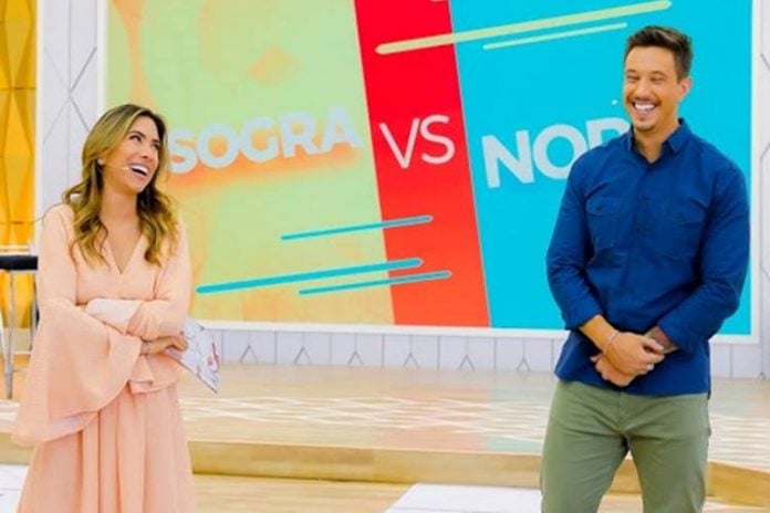 Patricia Abravanel e Gabriel Cartolano - Vem Pra Cá estreia o quadro Sogra VS Nora (Gabriel Cardoso/SBT)