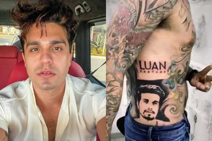 Luan Santana e foto de Fabiano Martins homenagem ao cantor