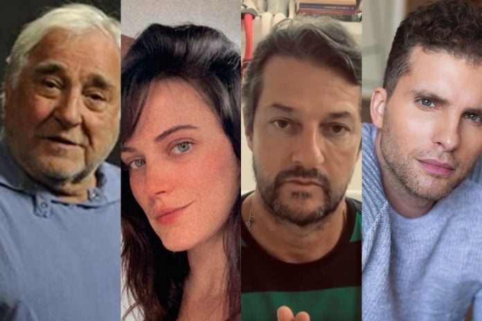 Luis Gustavo Mendes , Bianca Bin, Marcelo Serrado, Thiago Fragoso reprodução das fotos Instagram