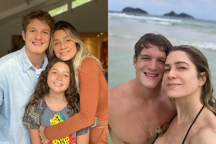 Pedro Novaes e a mãe Leticia Spiller