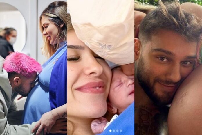 Zé Felipe e Virginia Fonseca, Lorena Improta e Leo Santana, e Lucas Lucco e Lorena Carvalho reprodução Instagram montagem Area Vip