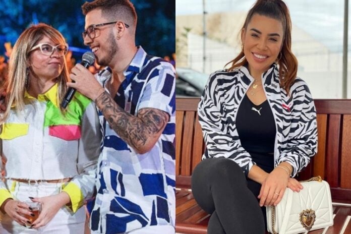 Marilia Mendonça irmão João Gustavo e cantora Marilia Mendonça instagram montagem Area Vip