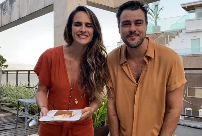 Joaquim Lopes e Marcella Fogaça (Foto: Reprodução/Receitas dos Famosos/Globo)