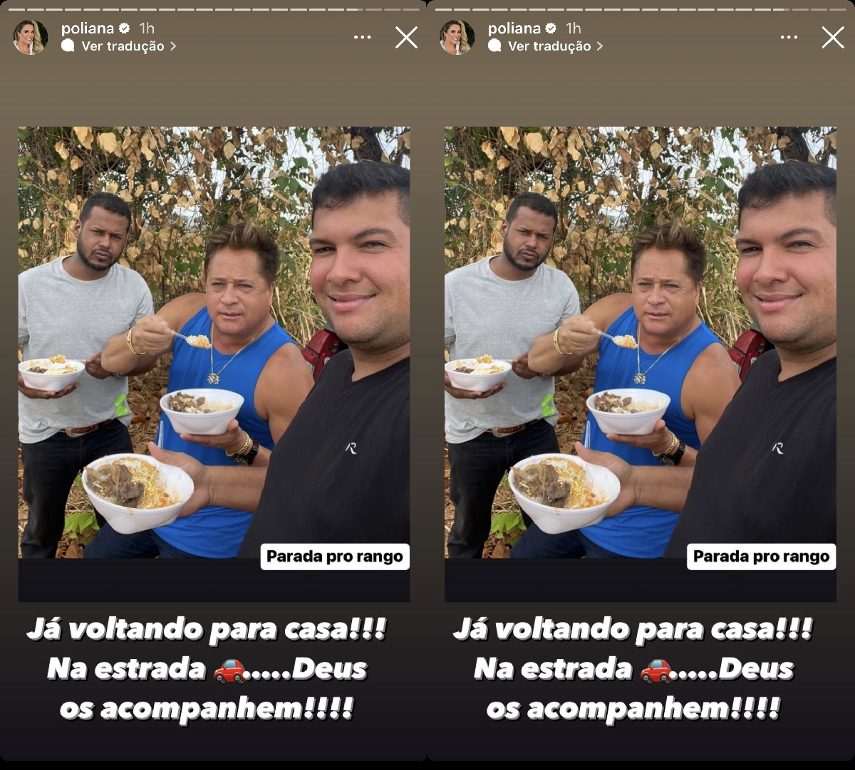 Poliana Rocha mostra Leonardo comendo em marmita (Foto: Reprodução/Stories do Instagram)