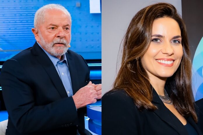 Lula e Débora Bergamasco (Foto: Lourival Ribeiro/SBT)