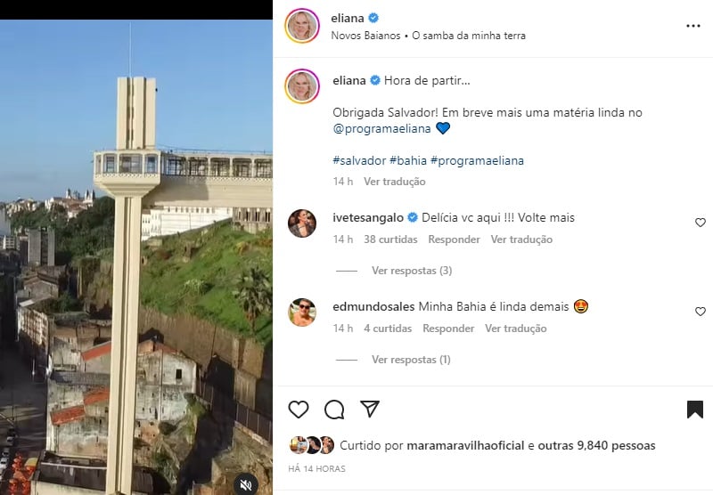 Postagem Eliana (Foto: Reprodução Instagram)