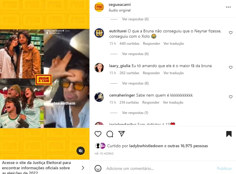 Publicação sobre affair de Bruna Marquezine (Foto: Reprodução Instagram)