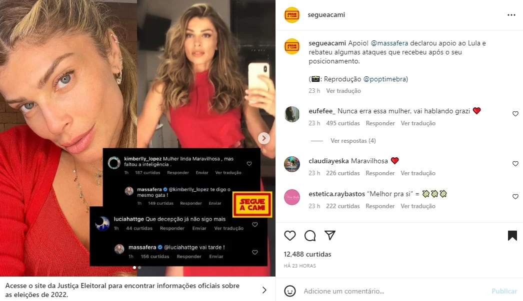 Publicação sobre Grazi Massafera (Foto: Reprodução Instagram)