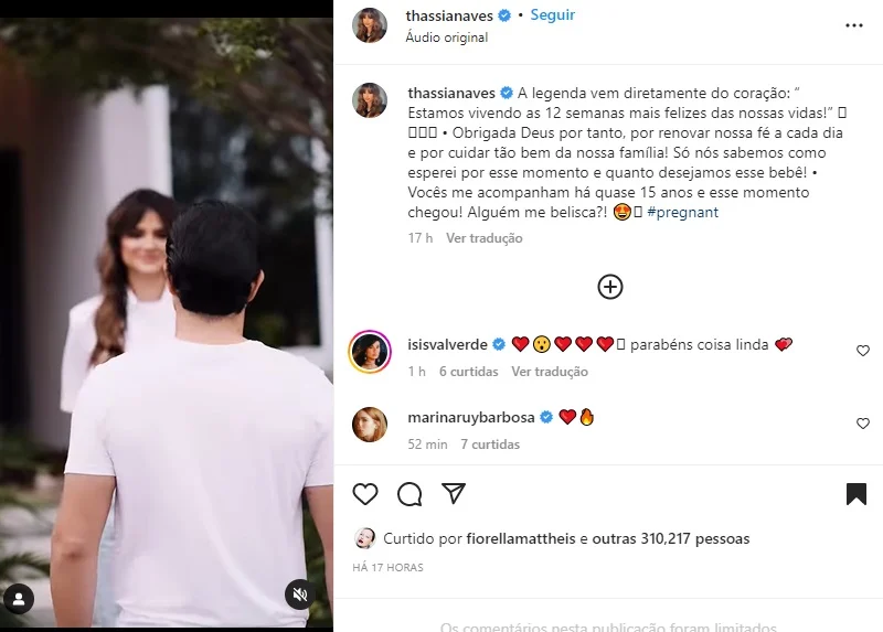 Postagem com comentário de Virginia Fonseca (Foto: Reprodução Instagram)