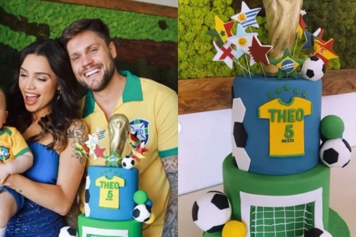 Paula Amorim e família no mesversário do filho Instagram