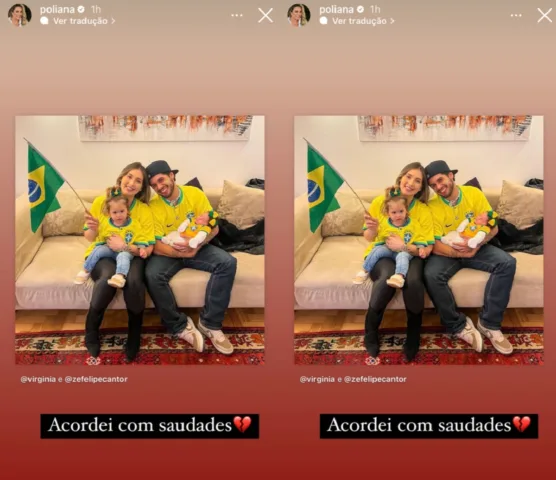 Poliana Rocha revela saudades da família (Foto: Stories do Instagram)