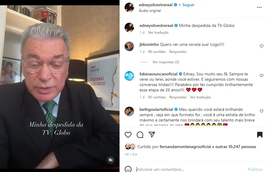 Postagem com o comentário de Boninho (Foto: Reprodução Instagram)