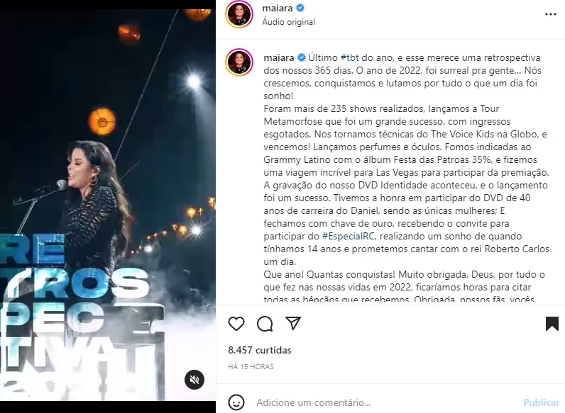 Postagem Maiara (Foto: Reprodução Instagram)