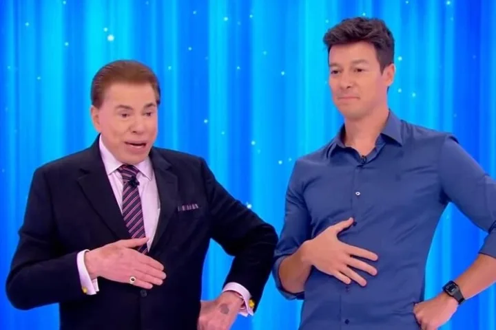 Silvio Santos e Rodrigo Faro (Foto: Reprodução/SBT)