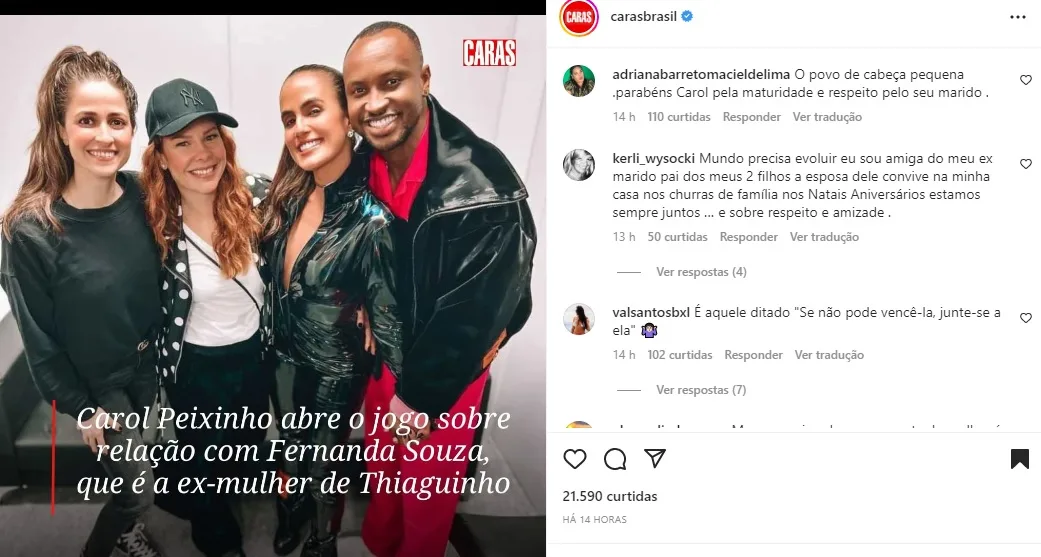 Fernanda Souza, Thiaguinho e Carol Peixinho (Foto: Reprodução Instagram)