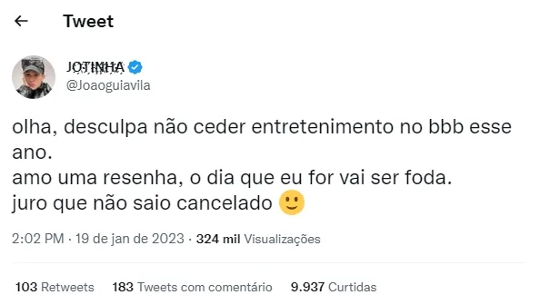 João Guilherme /Twitter