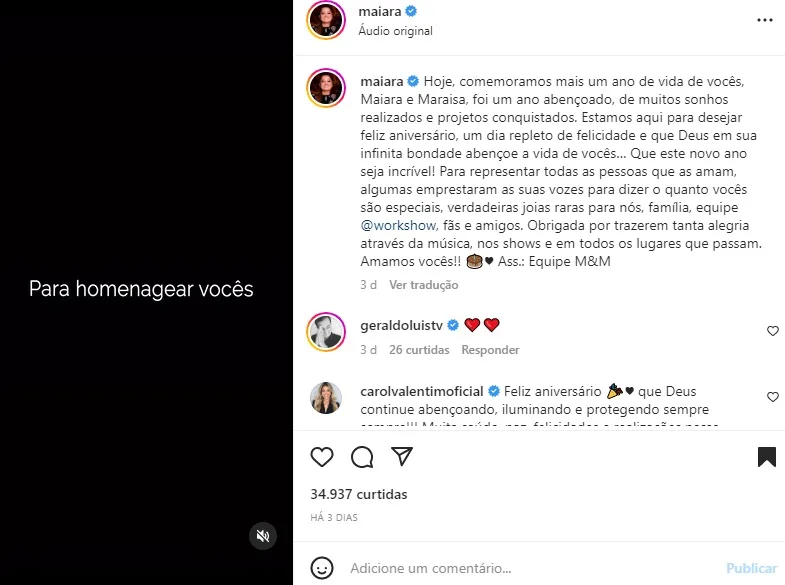 Postagem Maiara e Maraisa (Foto: Reprodução Instagram)