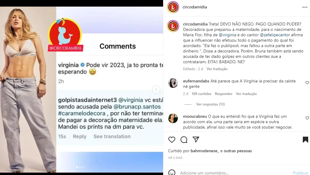 Postagem sobre Virginia Fonseca (Foto: Reprodução Instagram)