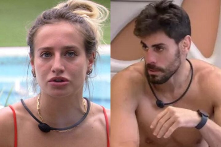 Bruna Griphao e Cara de Sapato na área externa do BBB23.