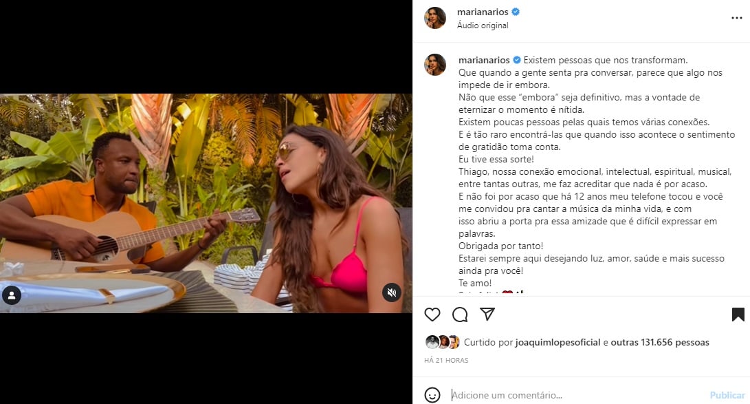 Postagem Mariana Rios e Thiaguinho (Foto: Reprodução Instagram)