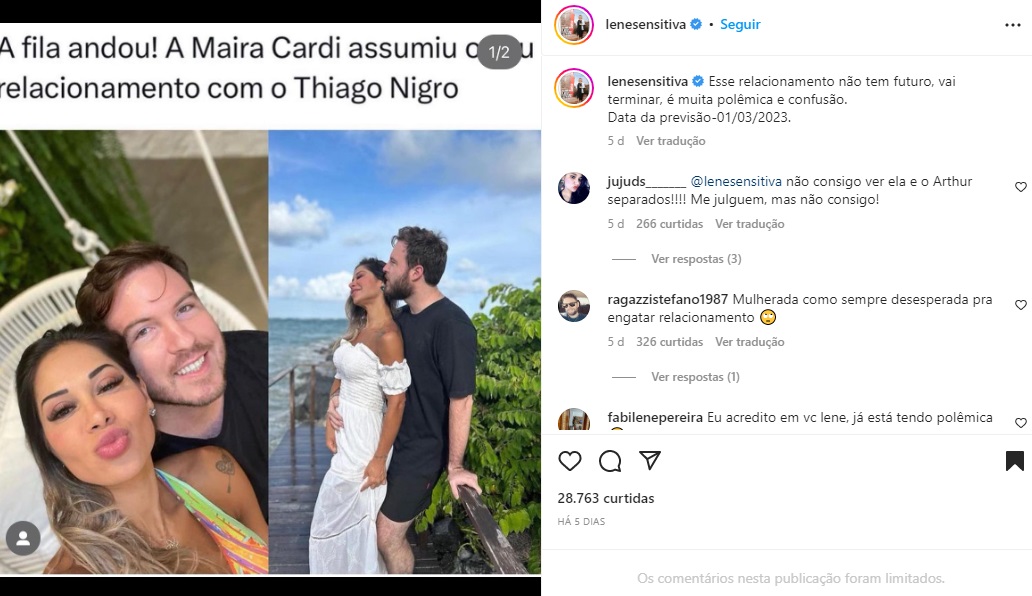 Postagem sobre Maíra Cardi (Foto: Reprodução Instagram)