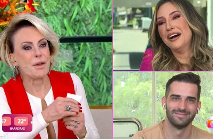 Ana Maria Braga, Amanda e Lucas Meirelles no Mais Você